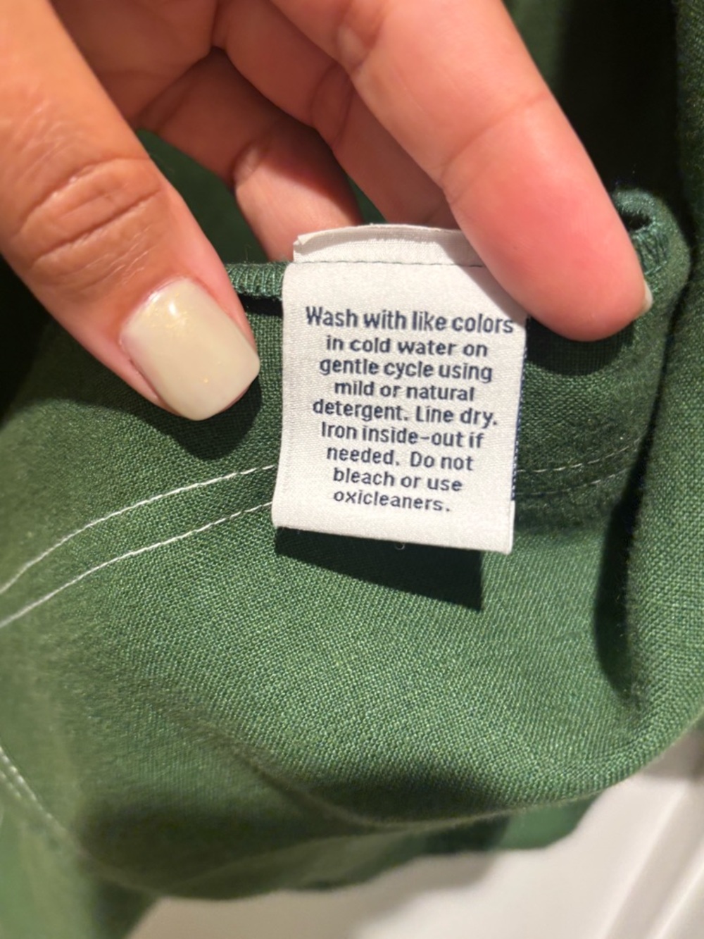 Blluemade 100% Belgian Linen Green Chore Coat Shirt Size M - Picture 5 of 6